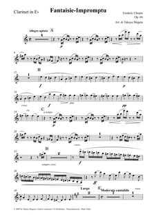 Partition E♭ clarinette, Fantaisie-impromptu, C♯ minor, Chopin, Frédéric