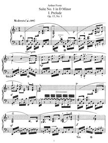 Partition complète,  No.1, Op.15, Suite in D minor, Op.15, Foote, Arthur