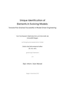 Unique identification of elements in evolving models [Elektronische Ressource] : towards fine-grained traceability in model-driven engineering / Sven Wenzel