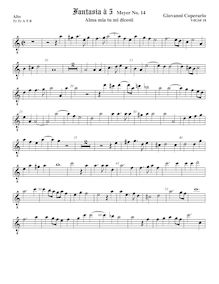 Partition ténor viole de gambe 1, octave aigu clef, Fantasia pour 5 violes de gambe, RC 41