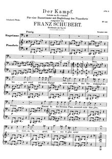 Partition voix + partition de piano, Der Kampf, D.594 (Op.110), The Battle