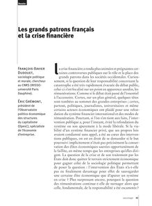 Les grands patrons français et la crise financière