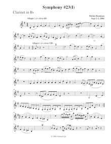 Partition clarinette, Symphony No.23, F major, Rondeau, Michel par Michel Rondeau