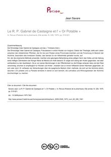 Le R. P. Gabriel de Castaigne et l  « Or Potable » - article ; n°226 ; vol.63, pg 515-521