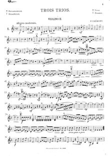 Partition violon 2, 3 corde trios, Op.13, 3 trios concertants et faciles