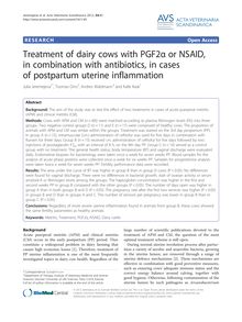 Treatment of dairy cows with PGF2α or NSAID, in combination with antibiotics, in cases of postpartum uterine inflammation