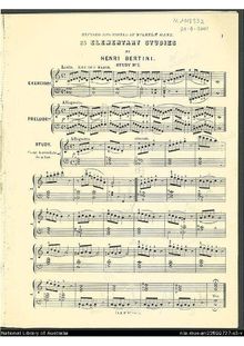 Partition complète, 25 Etudes, Op.137, Bertini, Henri