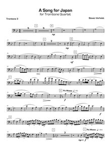 Partition Trombone 3, A Song pour Japan, Verhelst, Steven