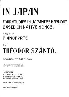 Partition complète, en Japan, Four Studies in Japanese Harmony based on Native Songs