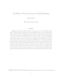 The Eﬀect of Piracy Protection in Book Publishing