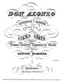 Partition complète, Don Alonzo, Bolero, Spanish Dance, Blessner, Gustav
