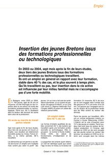 Insertion des jeunes Bretons issus des formations professionnelles ou technologiques (Octant n° 103)