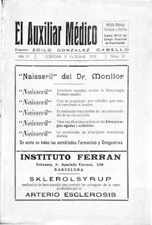 El Auxiliar Médico: revista mensual profesional, n. 037 (1928)