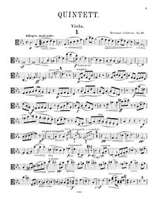 Partition viole de gambe, Piano quintette No.2, Op.19, C minor, Grädener, Hermann