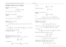 Sujet : Analyse, Compléments de calcul intégral, Intégrale double sur un compact