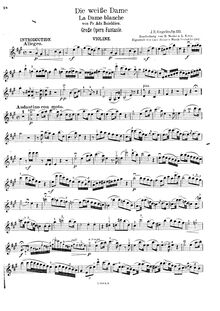 Partition de violon, Fantaisie sur des motifs de l opéra  La Dame blanche , Op.135