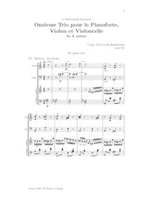Partition I, Rondo: Allegro (partition complète), Piano Trio No.11