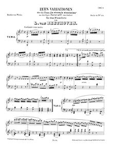 Partition complète, 10 Variations on  La stessa, la stessissima  from pour opéra  Falstaff  by Salieri WoO 73