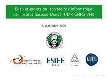 Bilan et projets du laboratoire d informatique de l institut Gaspard Monge UMR CNRS