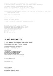 Slave Narratives: a Folk History of Slavery in the United States - From Interviews with Former Slaves - Georgia Narratives, Part 4