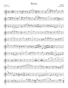 Partition ténor viole de gambe 2, octave aigu clef, Fantasia pour 5 violes de gambe par Anonymous