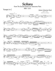 Partition de piano et trompette , partie, flûte Sonata