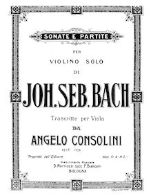 Partition complète, 6 violon sonates et partitas, 3 Sonaten und 3 Partiten par Johann Sebastian Bach