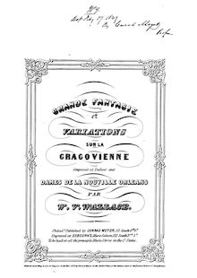 Partition complète, La Cracovienne, Grande fantasie et variations sur la Cracovienne par William Vincent Wallace
