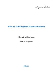 Prix de la Fondation Maurice Carême 2015 : Petruta Spanu et Dumitru Scortanu