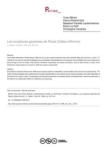 Les sculptures gauloises de Paule (Côtes-d Armor) - article ; n°1 ; vol.56, pg 357-414