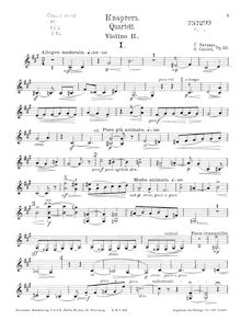 Partition violon 2, corde quatuor, Op.23, F♯ minor, Catoire, Georgy