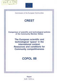Comparison of scientific and technological policies of the Community Member States