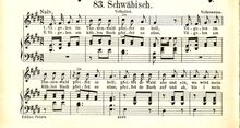 Partition complète, Volkslied aus Schwaben, Folk Songs, German