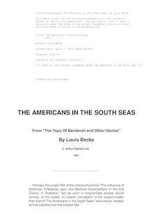 The Americans In The South Seas - 1901