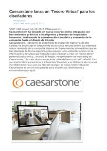 Caesarstone lanza un  Tesoro Virtual  para los diseñadores