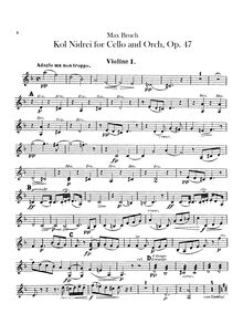 Partition violons I, II, Kol Nidrei, Kol Nidrei (Stimme des Gelübdes), Adagio for Cello and Orchestra