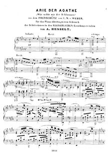Partition No.6 - Aria der Agathe from  Der Freischütz , 10 Transcriptions from Weber s  Oberon ,  Der Freischütz , et  Euryanthe , Op.19