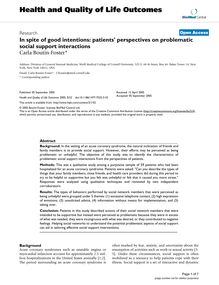 In spite of good intentions: patients  perspectives on problematic social support interactions