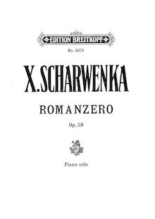 Partition complète, Romanzero, Zweiter Theil, Op. 59, Nr. 1, Scharwenka, Xaver