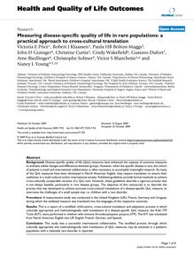 Measuring disease-specific quality of life in rare populations: a practical approach to cross-cultural translation