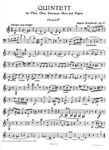 Partition cor (F), vent quintette, Op.79, Holzbläserquintett, Op.79