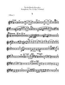 Partition hautbois 1, 2 (doubles anglais cor), Symphony No.2, Antar (Антар)