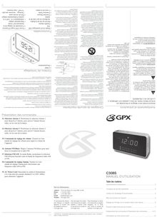 Notice Radio-réveil GPX  C308S