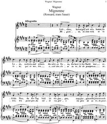 Partition complète, Mignonne, WWV 57, Wagner, Richard