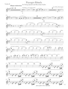 Partition violon II , partie, Passages rituels pour corde quatuor et Digital Media