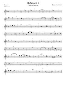 Partition ténor viole de gambe 2, octave aigu clef, madrigaux pour 5 voix par  Luca Marenzio par Luca Marenzio
