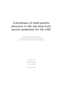 Calculations of multi-particle processes at the one-loop level [Elektronische Ressource] : precise predictions for the LHC / vorgelegt von Stefan Karg