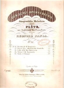 Partition de piano, Der junge Opernfreund, Op.61, Jansa, Leopold
