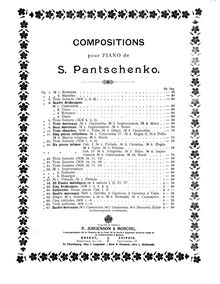 Partition , Intermezzo, 4 pièces, Panchenko, Semyon