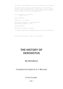 The history of Herodotus — Volume 1